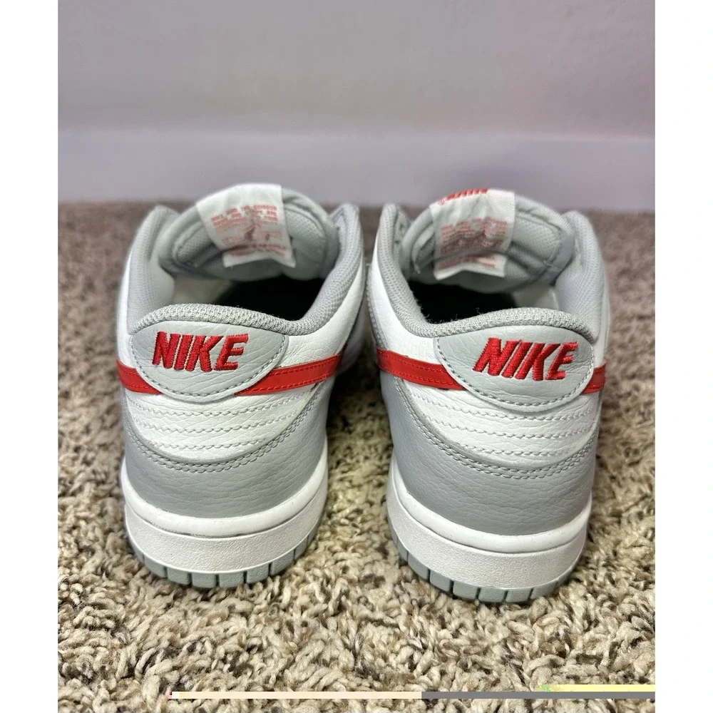 Nike Dunk Low Youth Size 6.5Y Grey Red DV7149-001 Shoes Sneakers (NO LACES)